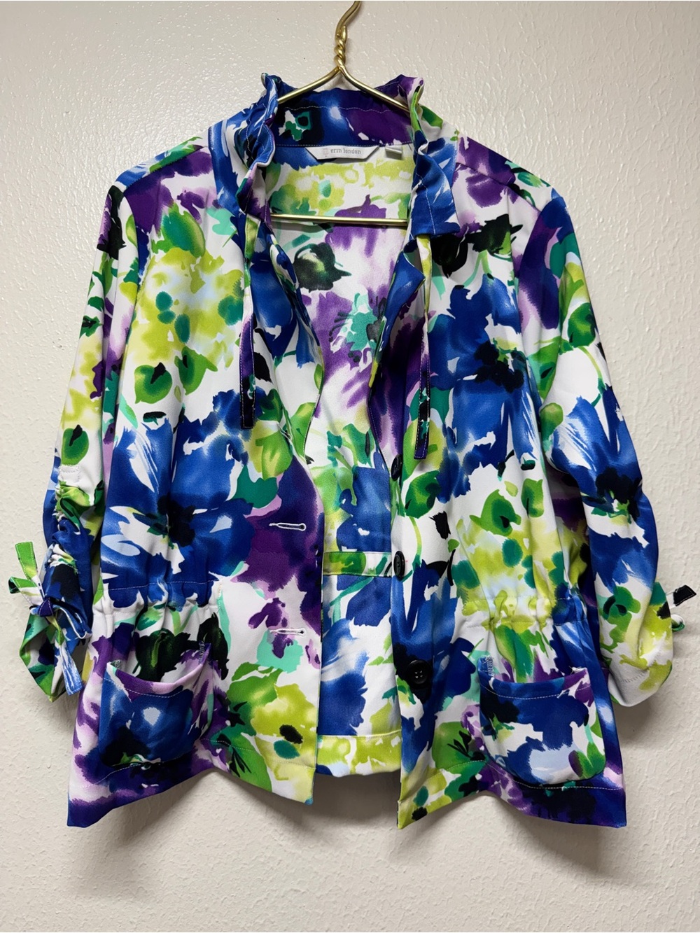 Erin London Multi Floral Tie-Waist Jacket